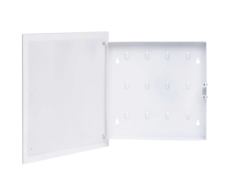 vidaXL Key Box with Magnetic Board White 13.8"x13.8"x1.6"