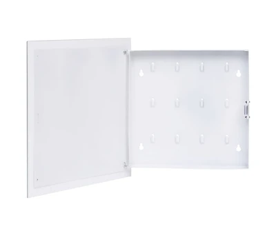 vidaXL Key Box with Magnetic Board White 13.8"x13.8"x1.6"
