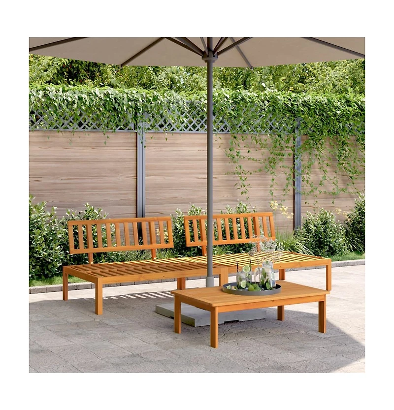 vidaXL Garden Pallet Middle Sofa Natural Wood Solid acacia wood Medium