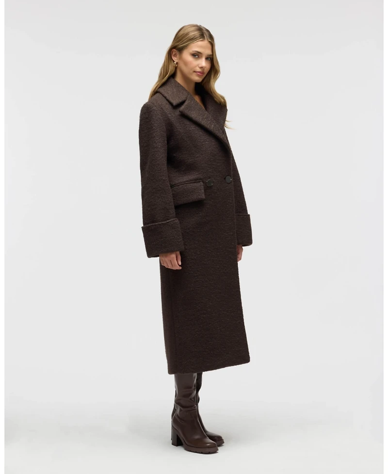 Nvlt Women's Retro Wave Boucle Double Breasted Coat