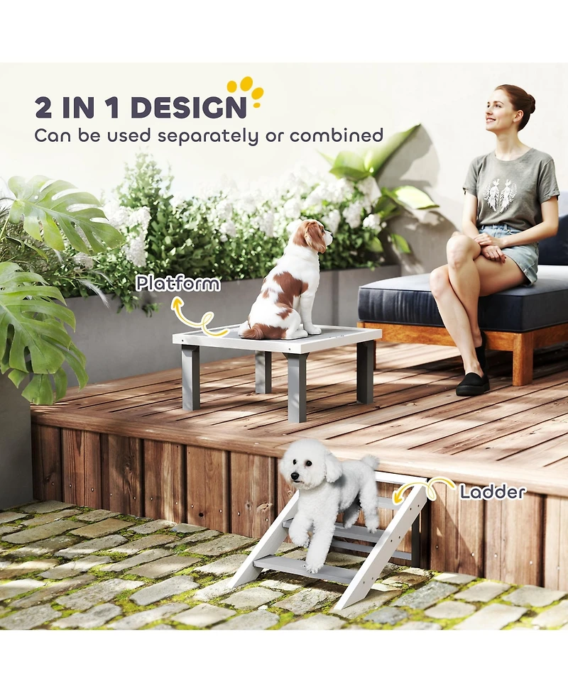 PawHut Wooden Dog Training Platform, Pet Training Place Board,