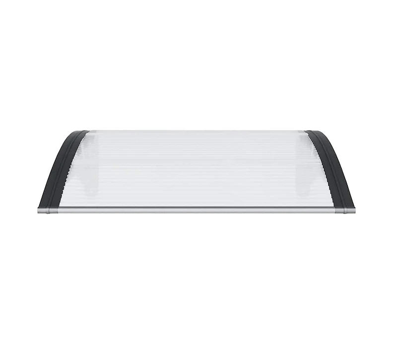 vidaXL Door Canopy Black, Transparent Polycarbonate, Abs, Aluminum