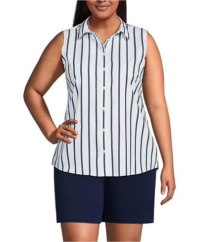 Lands' End Plus No Iron Sleeveless Shirt