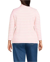 Lands' End Women's Plus Supima Cotton 3/4 Sleeve Polo Shirt