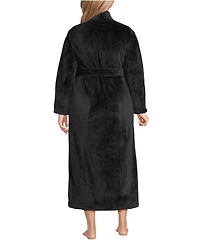 Lands' End Plus Cozy Plush Long Wrap Robe