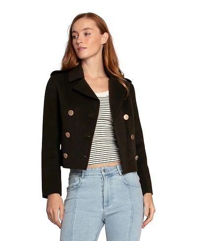Belle & Bloom Women's Love Me Now Wool Blend Military Style Coat