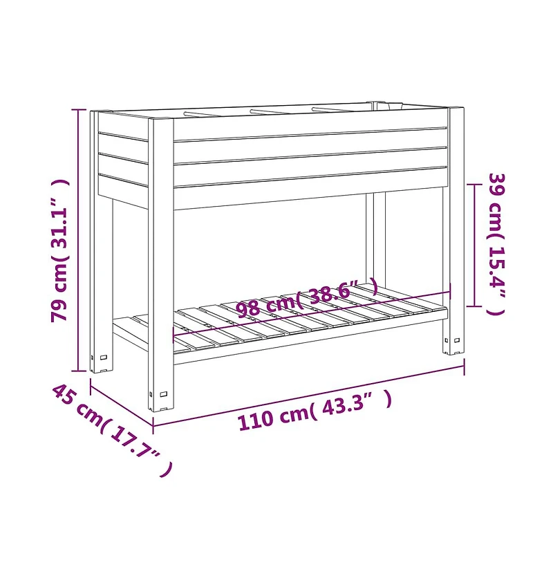 Garden Raised Bed White Polypropylene Large Durable