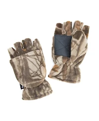 Muk Luks Men's Quietwear Waterproof Fleece Flip Mittens