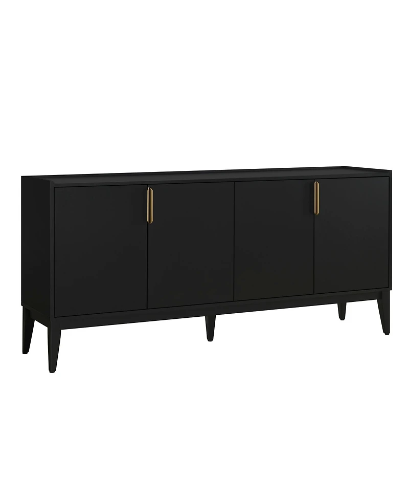 Storage Cabinet Sideboard Wooden with 4 Doors for Hallway, Entryway, Living Room, Adjustable Shelf