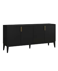 Storage Cabinet Sideboard Wooden with 4 Doors for Hallway, Entryway, Living Room, Adjustable Shelf