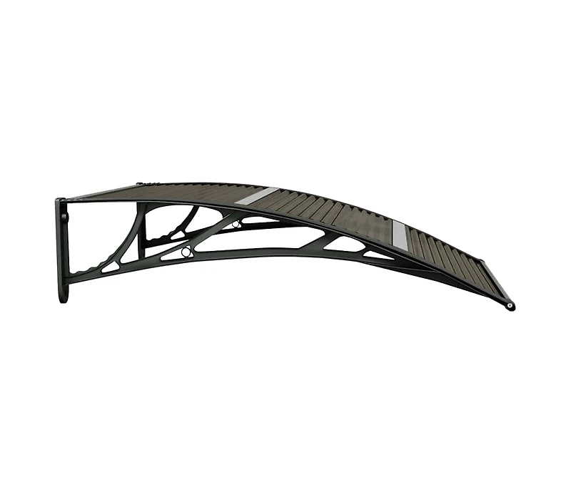 Door Canopy Black Polycarbonate, Abs, Aluminum 39.4 x 29.5 in