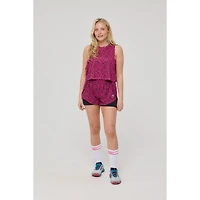 Oosc Women's Elite 2 1 Running Shorts - Pink Leopard