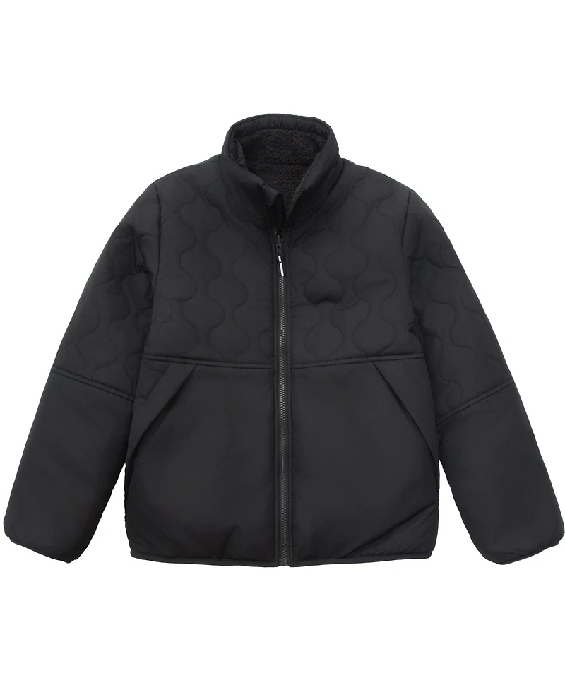 Rokka&Rolla Little and Big Boys' Reversible Lightweight Fleece Jacket
