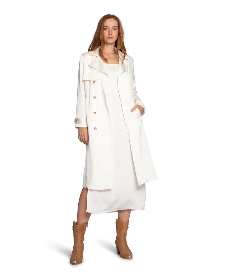Belle & Bloom Women's Love Language Satin Trench