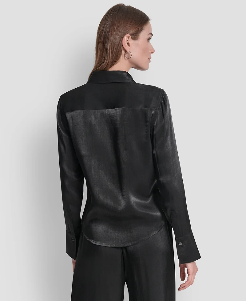 Dkny Women's Pocket Detail Long Sleeve Top