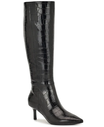 Nine West Women's Kimdee 9X9 Wide Calf Tall Stiletto Dress Boots