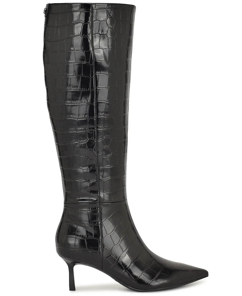 Nine West Women's Kimdee 9X9 Wide Calf Tall Stiletto Dress Boots