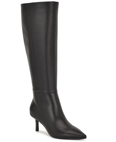 Nine West Women's Kimdee 9X9 Wide Calf Tall Stiletto Dress Boots