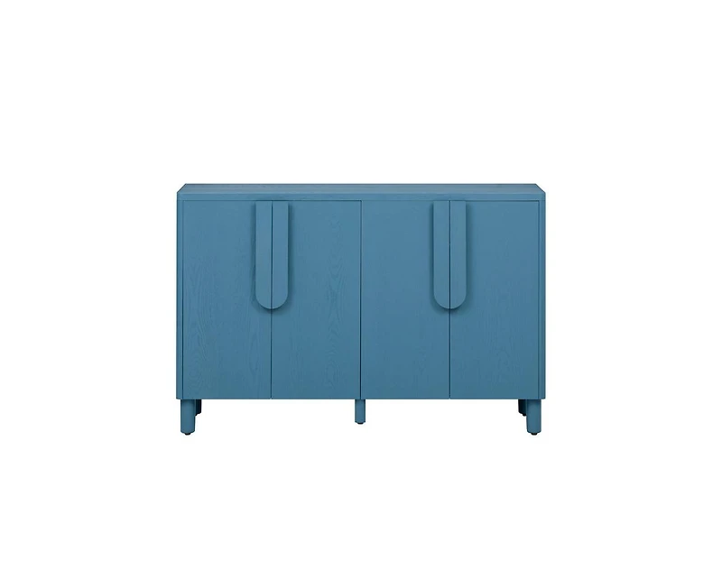 Casainc 4 Door Storage Cabinet with Unique Arc Handles and Adjustable Shelves