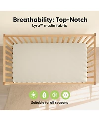 KeaBabies Lyra Muslin Crib Sheets for Boys, Girls, 2pk 52x28 Cotton Baby Mattress Fitted, Soft, Breathable