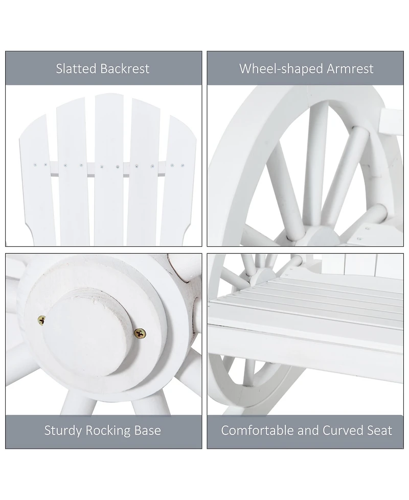 Outsunny Adirondack Rocking Chair with Slatted Design