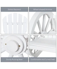 Outsunny Adirondack Rocking Chair with Slatted Design