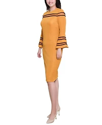 Ny Collection Women's Long Bell Sleeve Dress