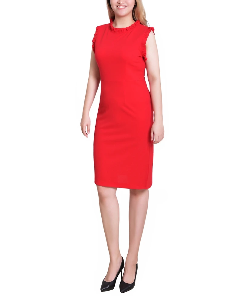 Ny Collection Women's Sleeveless Ruffle Detail Dress