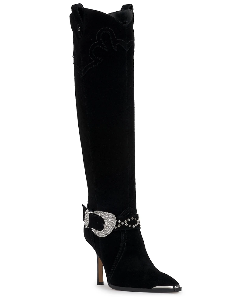 Jessica Simpson Women's Kenzin Tall Western Buckle Dress Boots