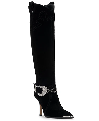 Jessica Simpson Women's Kenzin Tall Western Buckle Dress Boots