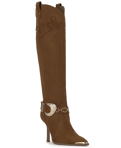 Jessica Simpson Women's Kenzin Tall Western Buckle Dress Boots