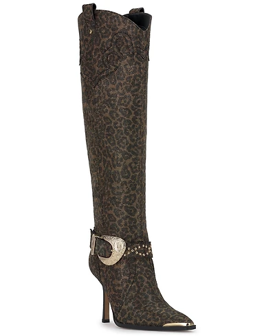 Jessica Simpson Women's Kenzin Tall Western Buckle Dress Boots