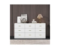 Casainc Modern 9-Drawer Storage Cabinet Dresser Wide Chest of Drawers
