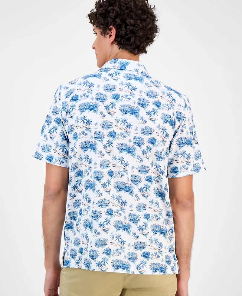 Tommy Bahama Men's Coast Short Sleeve Palm Scape Print Polo Shirt