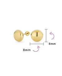 Bling Jewelry Classic Tiny Petite 14K Yellow Gold Round Button Ball Stud Earrings Screw Back