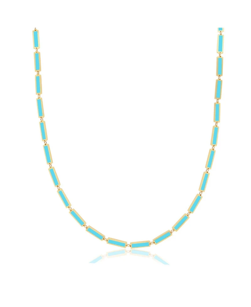 The Lovery Turquoise Bar Necklace 14K Gold 20 inches