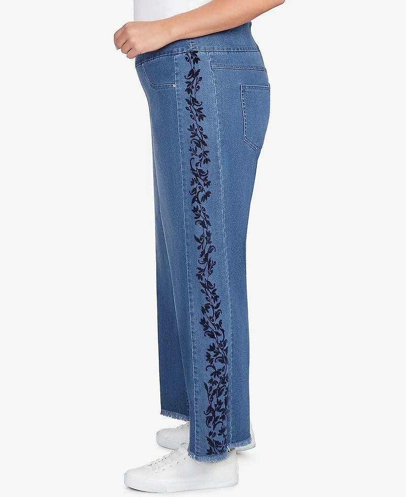 Ruby Rd. Plus Flocked Bootcut Ankle Jeans