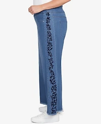 Ruby Rd. Plus Flocked Bootcut Ankle Jeans