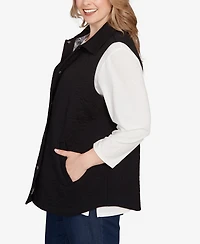 Ruby Rd. Plus Quilted Terry Inner Beauty Vest Jacket