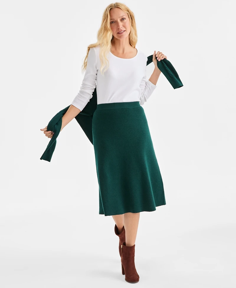Style & Co Women's Ribbed Sweater Midi Skirt, Macy's Exclusive
