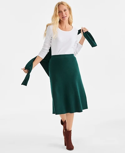 Style & Co Women's Ribbed Sweater Midi Skirt, Macy's Exclusive