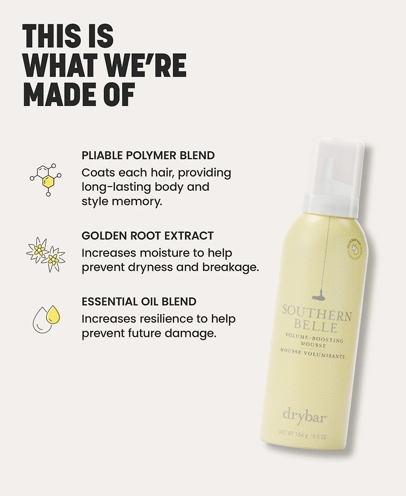 Drybar Southern Belle Volume-Boosting Mousse