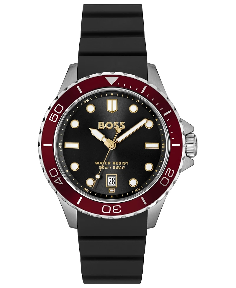 Hugo Boss Men's Troper Sport Quartz Basic Calendar Silicone Watch