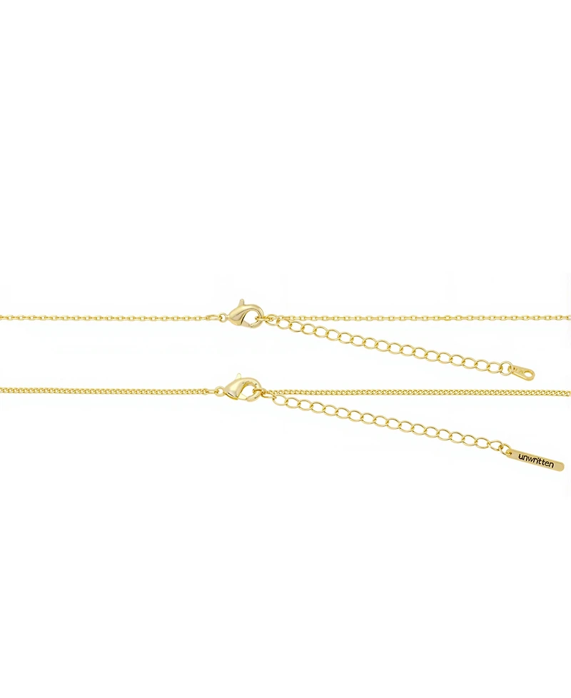 Unwritten Cubic Zirconia Mom and Heart Pendant Layered Necklace Set