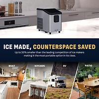 Newair 26 lbs. Mini Ice Maker Countertop, Portable Ice Machine in Stainless Steel