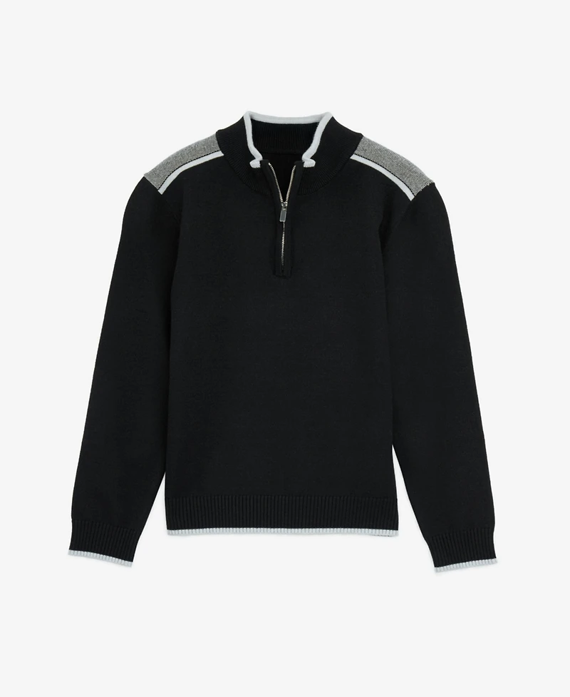 Raw X Boy's Shoulder Detail Quarter-Zip Sweater