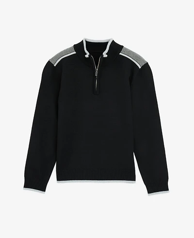 Raw X Boy's Shoulder Detail Quarter-Zip Sweater