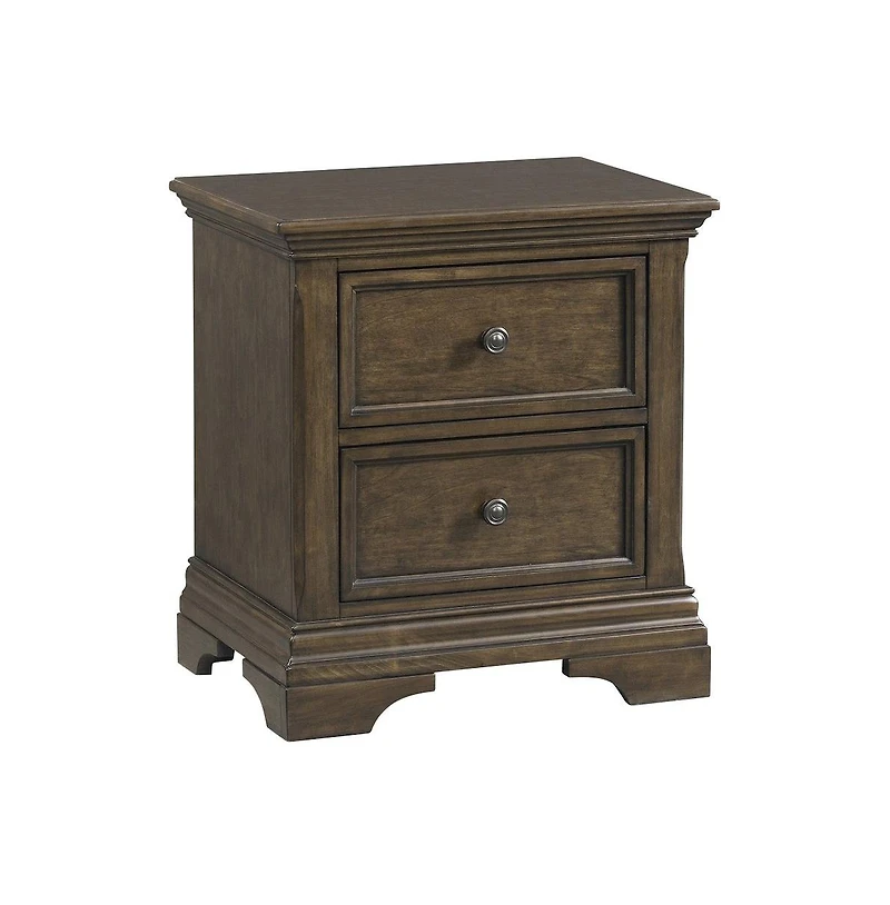 Westwood Design Olivia 2-Drawer Traditional Wood Nightstand in Rosewood Brown