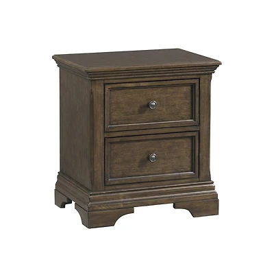 Westwood Design Olivia 2-Drawer Traditional Wood Nightstand in Rosewood Brown