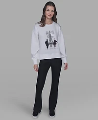 Karl Lagerfeld Paris Women's Eiffel Tower Print Sweater